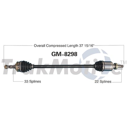 Surtrack Axle Cv Axle Shaft, Gm-8298 GM-8298